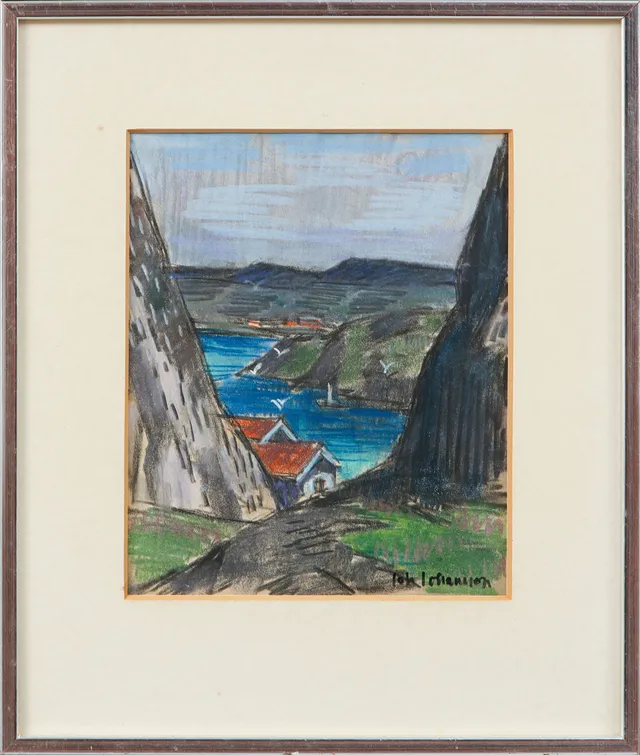 JOHAN JOHANSSON. "Kullaberg", pastell, signerad.