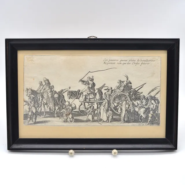 JACQUES CALLOT (1592–1635). ANTIKE RADIERUNG AUS DER SERIE "DIE BOHEMIENS", FRANKREICH, FRÜHES 17. JAHRHUNDERT.