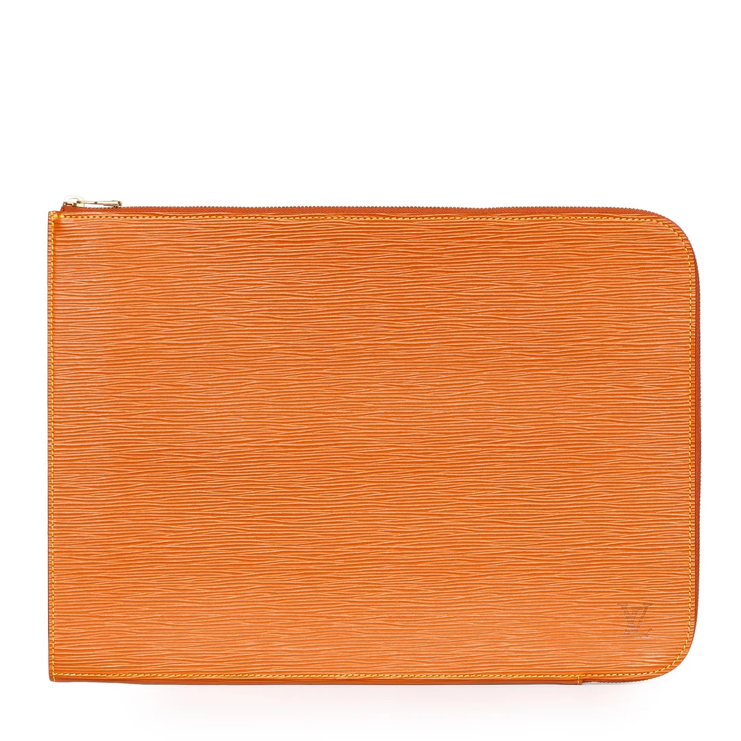 LOUIS VUITTON. ‘Poche Documents’ Poche Clutch i Gold Miel Epi læder, Frankrig. — Vintage & Designer Fashion — Palsgaard Kunstauktioner