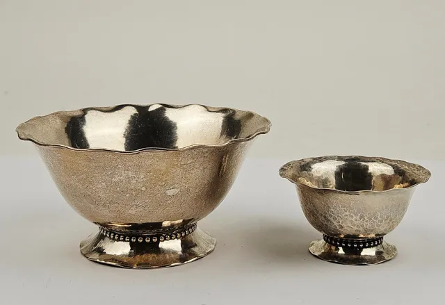 SKÅLAR, 2 st, silver, CG Hallberg, Stockholm 1934-1952, vikt ca. 119 gram.
