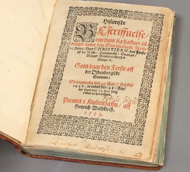 Arild Huitfeldt. 'Historiske Bescriffuelse [...] Herr Christiern den Første', 1599