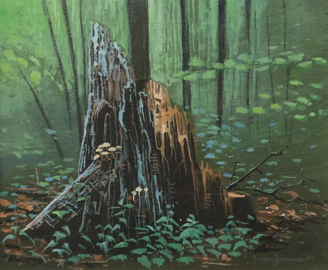 JOHNNY ANDERSSON. SKOGSLANDSKAP, OLJA PÅ DUK. — Paintings — Björnssons Auktionskammare