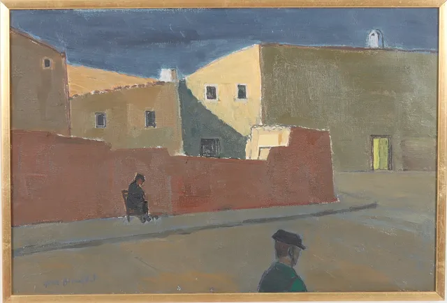 SUNE BLOMQVIST. Natteffekt, olja på duk, signerad.
