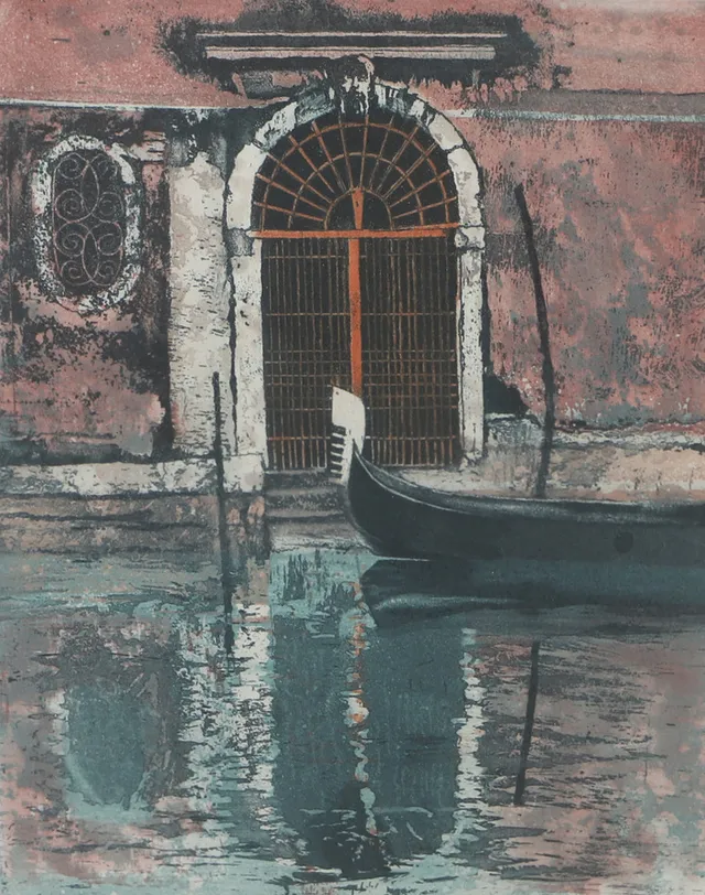 JOSEF SCHIBLI. "Siesta", färglitografi, signerad.