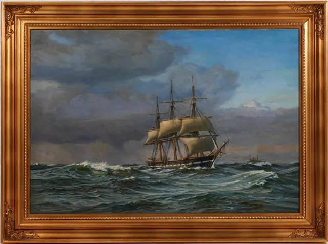 VILHELM ARNESEN (1865-1948). Marinmotiv, olja på duk, signerad Vilh Arnesen.