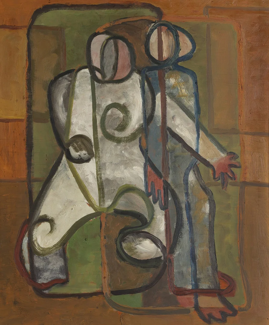 CARL OTTO HULTÉN. "Män inne", olja på pannå. — Paintings — Stockholms Auktionsverk Helsingborg