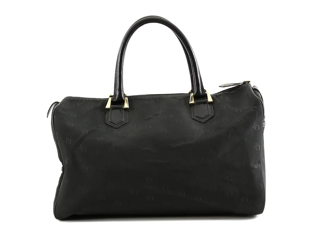 VÄSKA, CHRISTIAN DIOR, vintage, svart nylon, svart läder, 37x24x18cm. — Accessoarer/Väskor — Kaplans