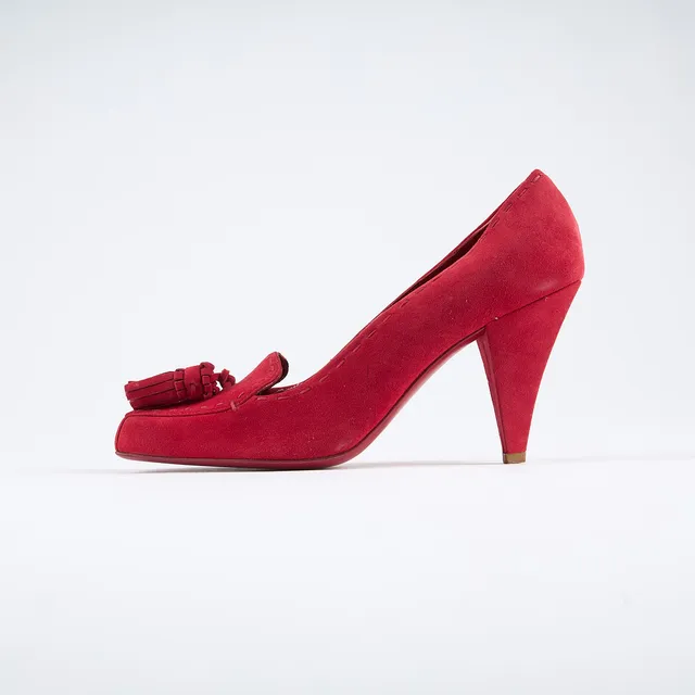 YVES SAINT LAURENT, skor, rött mockaläder.