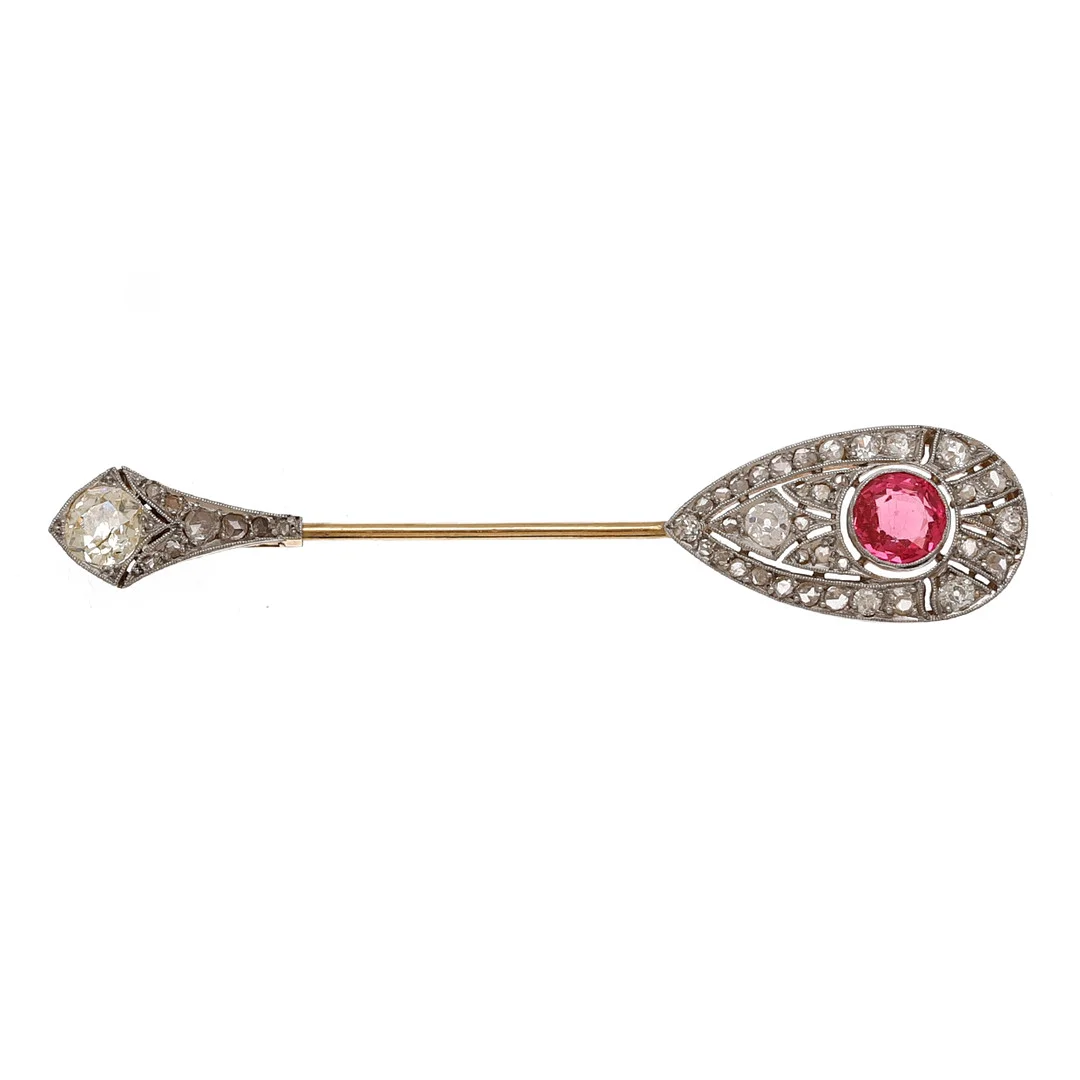Art Déco Diamond Jabot Brooch, circa 1925. — Brooches & Pendants — Balclis