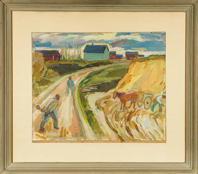 CARL MAGNUS LINDQVIST. Goauche på papper, Signerad 1900-tal.
