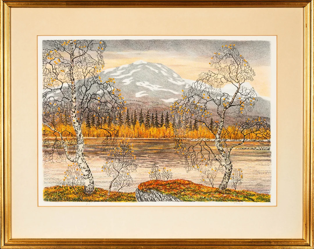 PER JULIUS. Färglitografi, Signerad och märkt E.A. — Engravings & Prints — Norrlands Auktionsverk