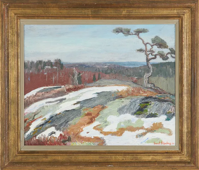 ERNST SÖDERBERG. Vinterlandskap, olja på duk, signerad.