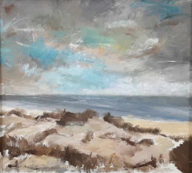 PAUL K JÖRGENSEN. Strandmotiv, olja på duk, signerad och daterad 1977.