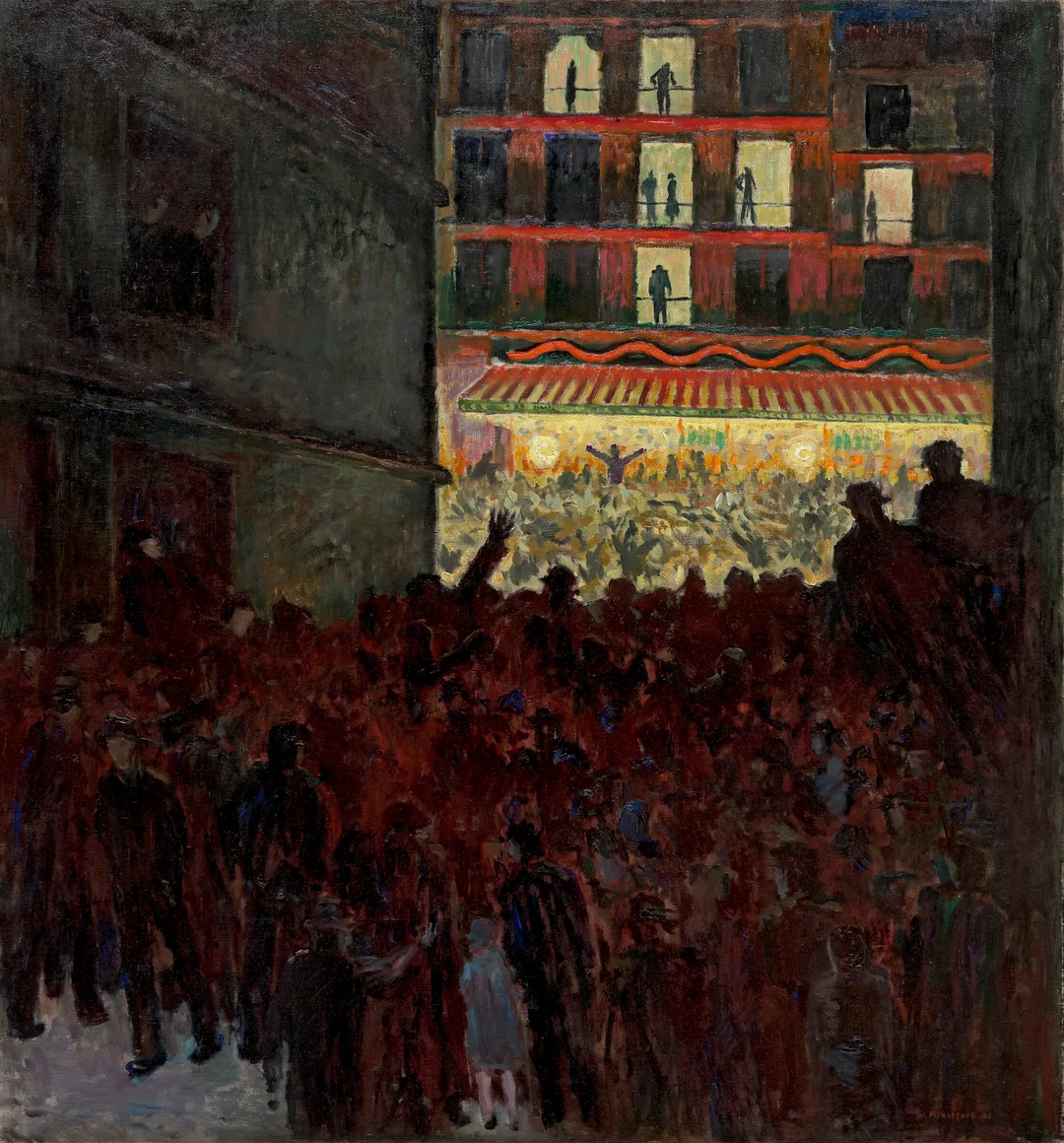 Midelfart, Willi — "(Royalist) Optöier i Paris" 1931 — Kunst/Maleri — Blomqvist