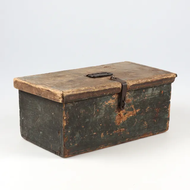 LÅDA, allmoge, bemålat trä, 1800-tal.