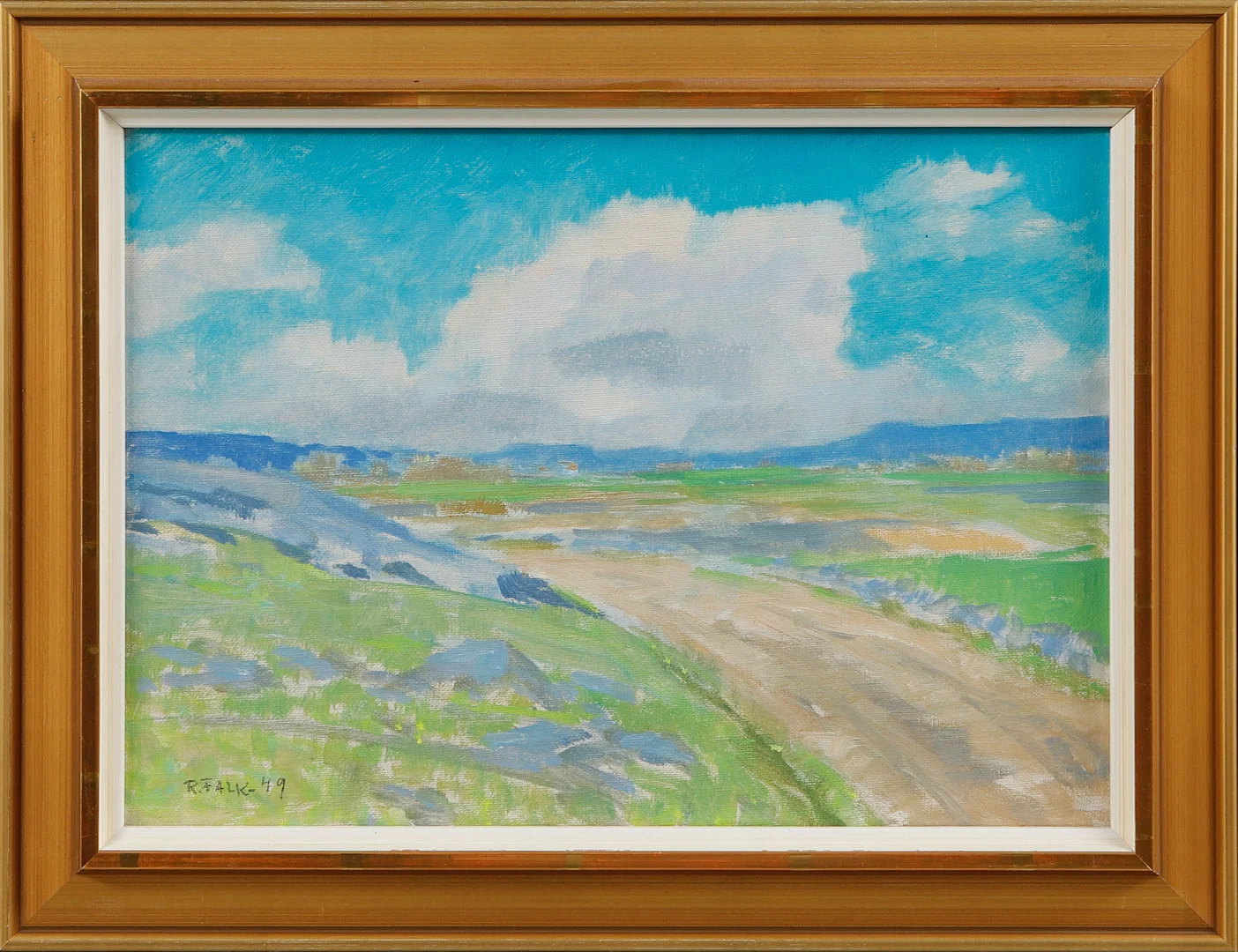 RAGNAR FALK. Kustlandskap. Olja på duk, signerad och daterad 49. — Paintings — Göteborgs Auktionsverk