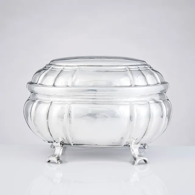 JOHAN PETTERSSON BERG. Skrin, silver, Norrköping 1743. Senbarock.