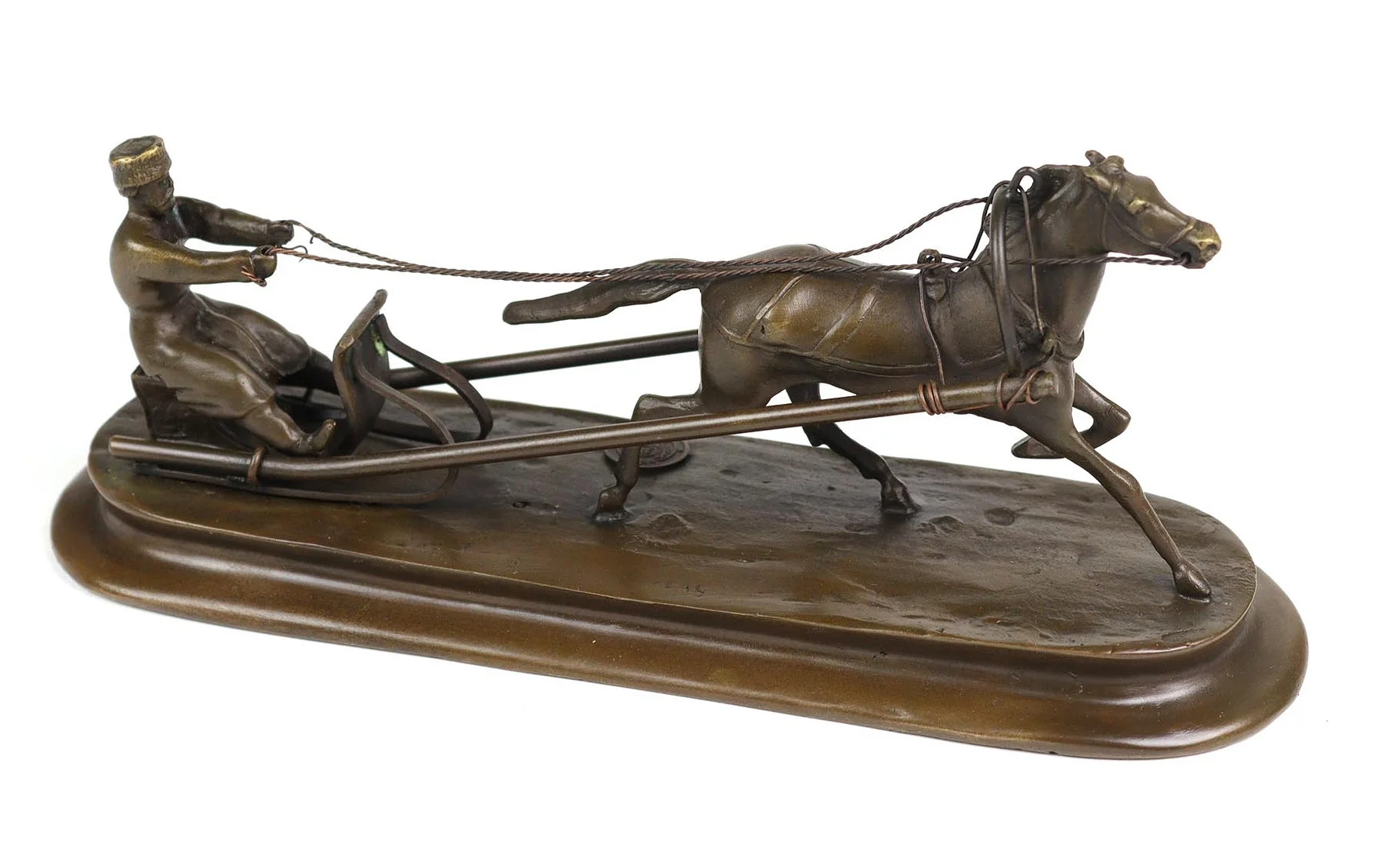 RUSSISCHE SCHLITTENFAHRT, BRONZE. — Sculptures & Bronzes — Auktionshaus Bossard