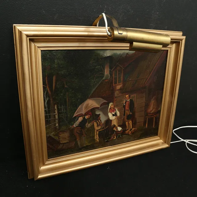 OIDENTIFIERAD KONSTNÄR. Olja på duk 1800-tal otydlig signerad.