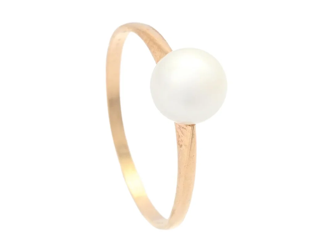 PÄRLRING, 18K guld, odlad pärla, stl 17,5 mm, vikt 1,5 g. — Smycken/Ring — Kaplans