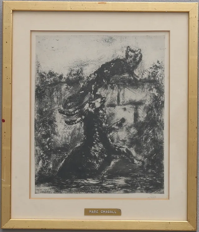 MARC CHAGALL, "Le renard et le bouc", ur Les Fables.