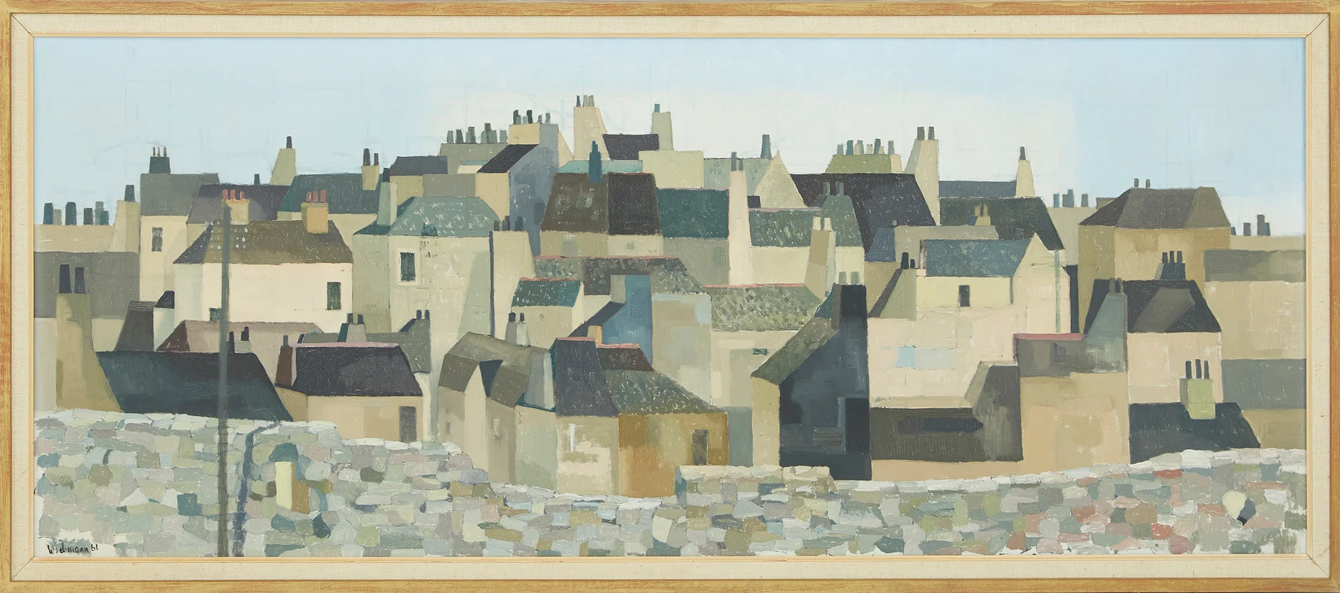 HARRY WICHMANN. Hus, olja på duk, signerad Wichmann, daterad -61. — Paintings — Stockholms Auktionsverk Magasin 5