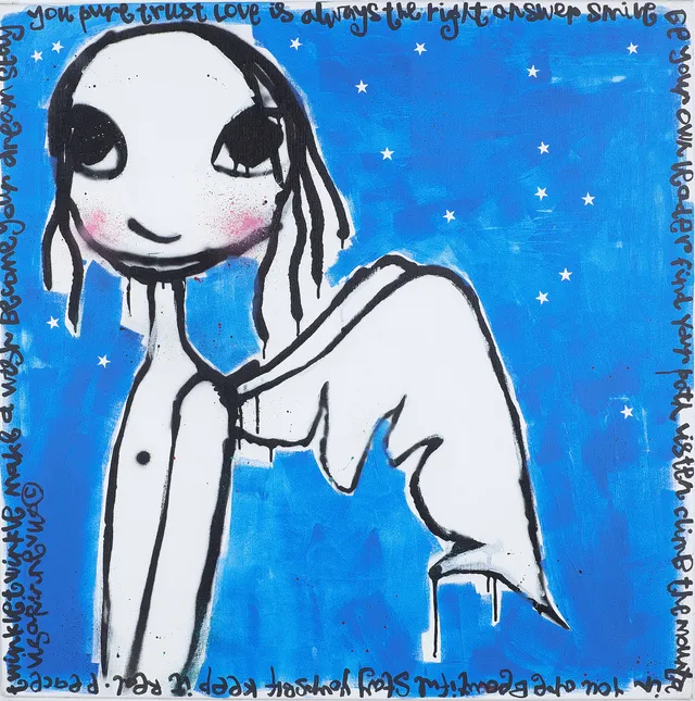 LISA RINNEVUO. "Nova", akryl på duk, signerad Lisa Rinnevuo.