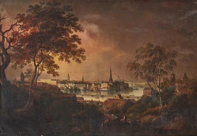 GUSTAF WILHELM PALM. "Vue af Stockholm".