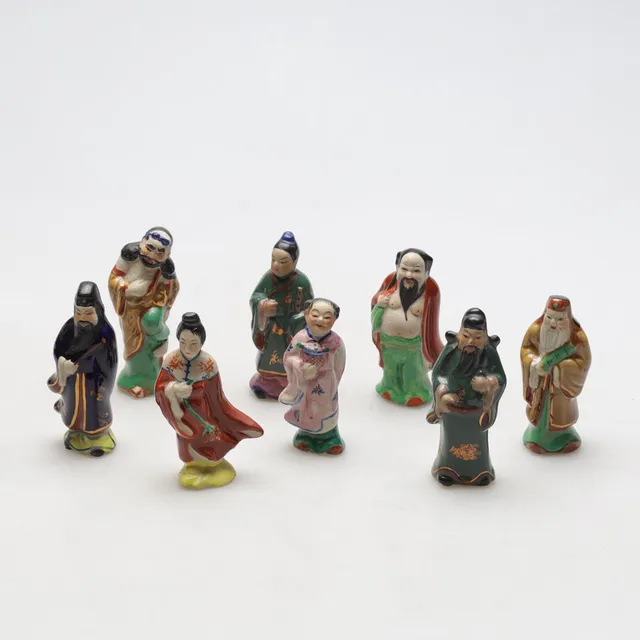 FIGURINER, 8 st, keramik, Kina, 1900-tal.