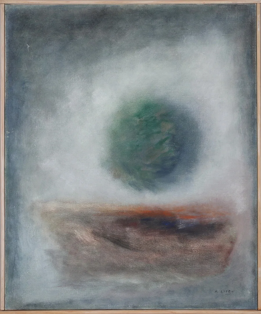 ANDERS LIDÉN. Komposition, olja på duk, signerad. — Paintings — Stadsauktion Sundsvall
