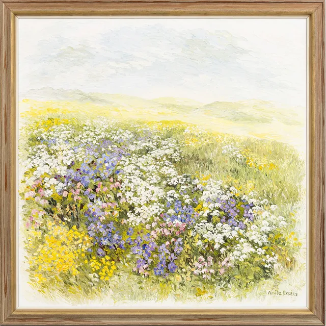 ANITA ERSEUS (1929-). Olja på duk, Sommarblommor, signerad.