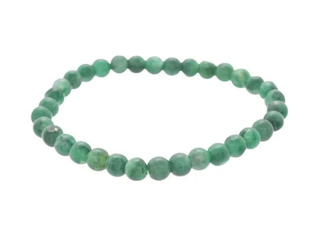 ARMBAND, grön kvarts, kulor ca 6 mm, trädd på elastisk tråd, längd ca 16 cm, vikt 8,6 g.