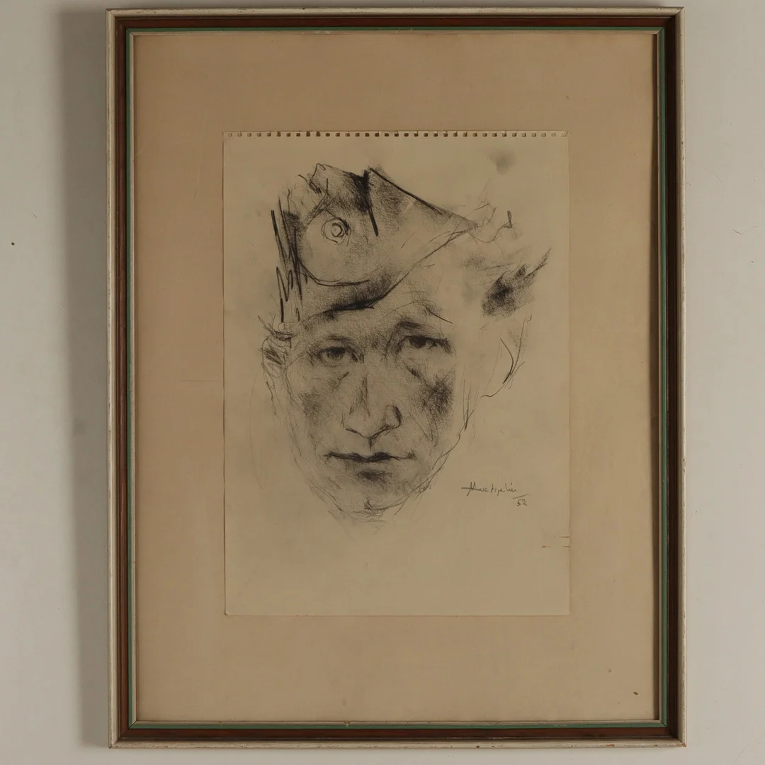 ARNE ASPELIN. KOLTECKNING, signerad samt daterad- 52. — Drawings — Höörs Auktionshall