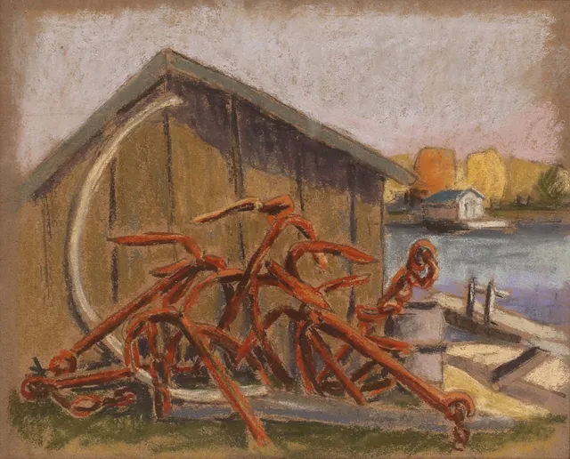 ERIK OLSSON. Pastell, Sanda -50.