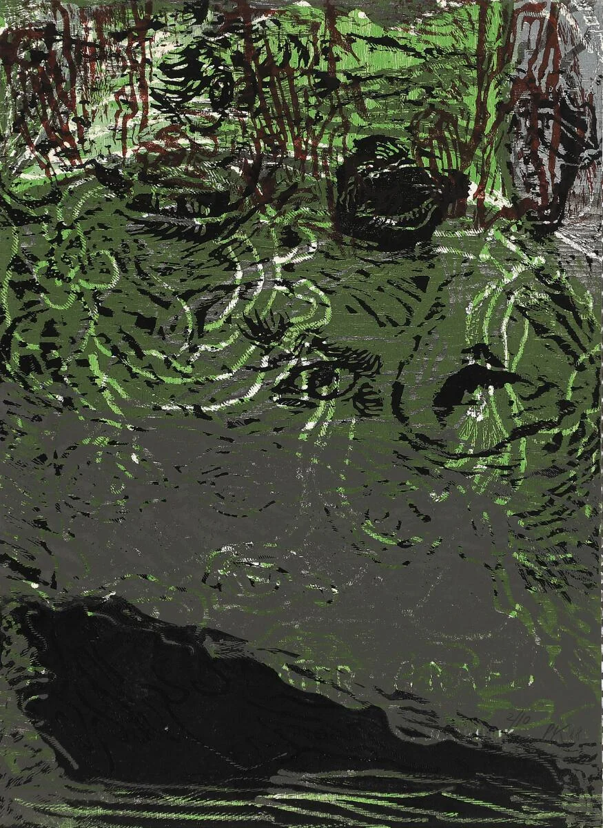 Untitled. Signed PK 88, 2/10. Woodcut in colours. Sheet size 70×51 cm. Unframed. — Modern Prints/Modern art — Bruun Rasmussen