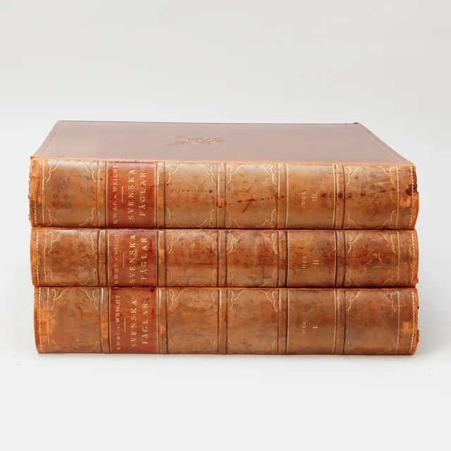 BRÖDERNA VON WRIGHT, Svenska fåglar, text E. Lönnberg, volym I-III.