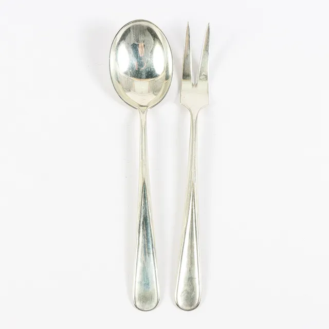 JACOB TOSTRUP PRYTZ. Serveringsbestick silver, "Måne", Norge.