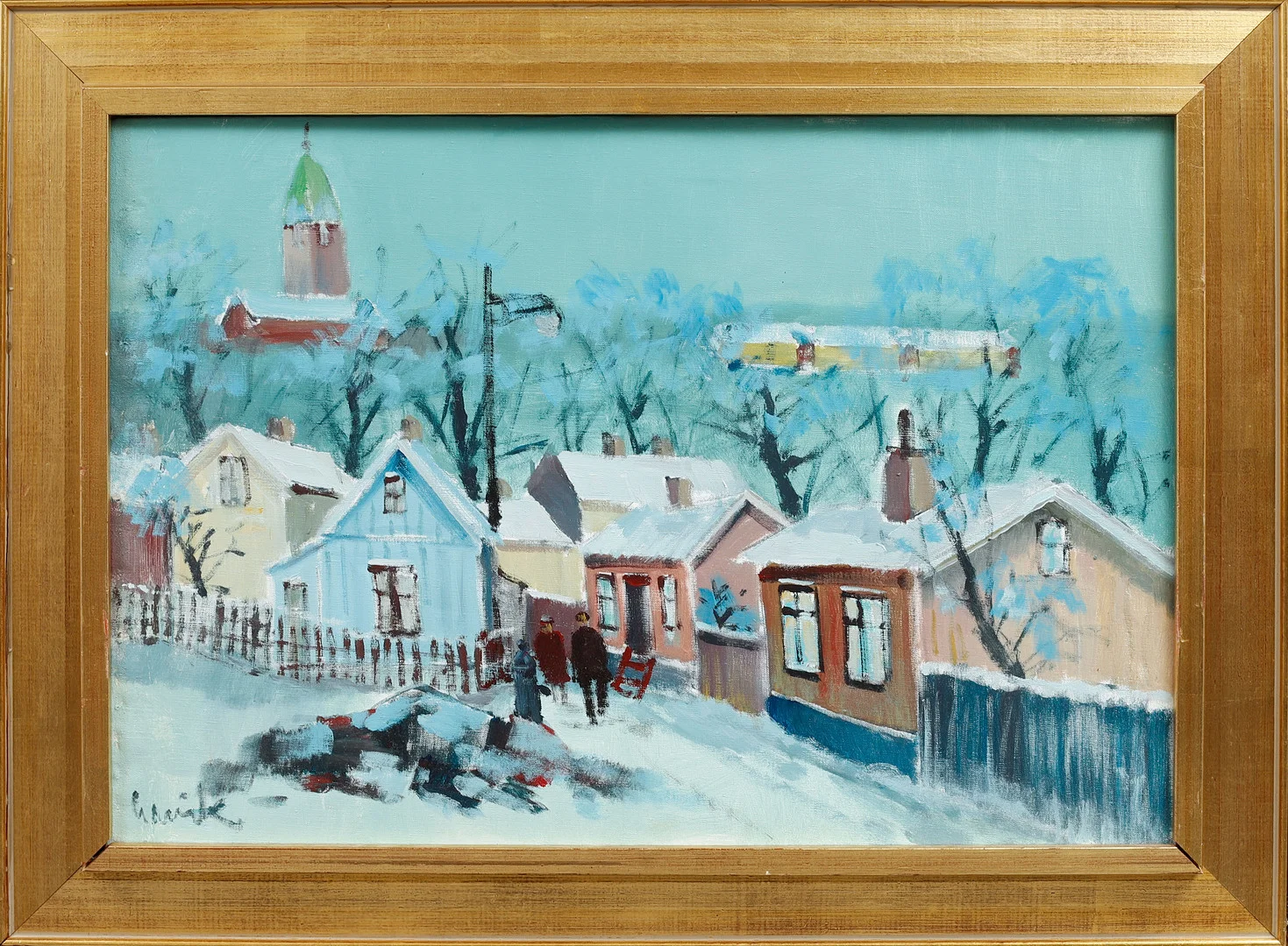 TAGE GAVIK. "Ankargatan Majorna", olja på duk, signerad. — Paintings — Göteborgs Auktionsverk