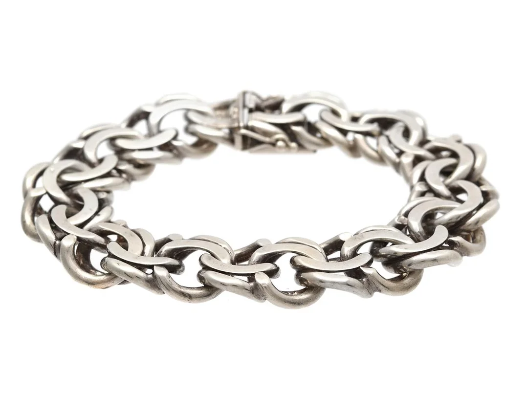 ARMBAND, silver, bismarcklänk, längd 21 cm, vikt 78,2 g. — Smycken/Armband — Kaplans