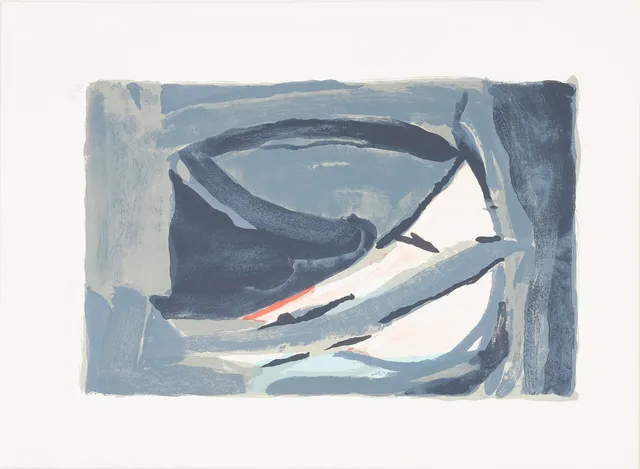 BRAM VAN VELDE. abstrakt komposition, färglitografi, signerad och numrerad 72/300.