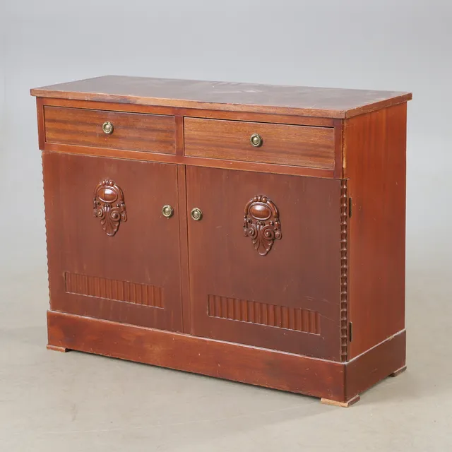 SKÅP MED LÅDOR, mahogny, 1900-tal.