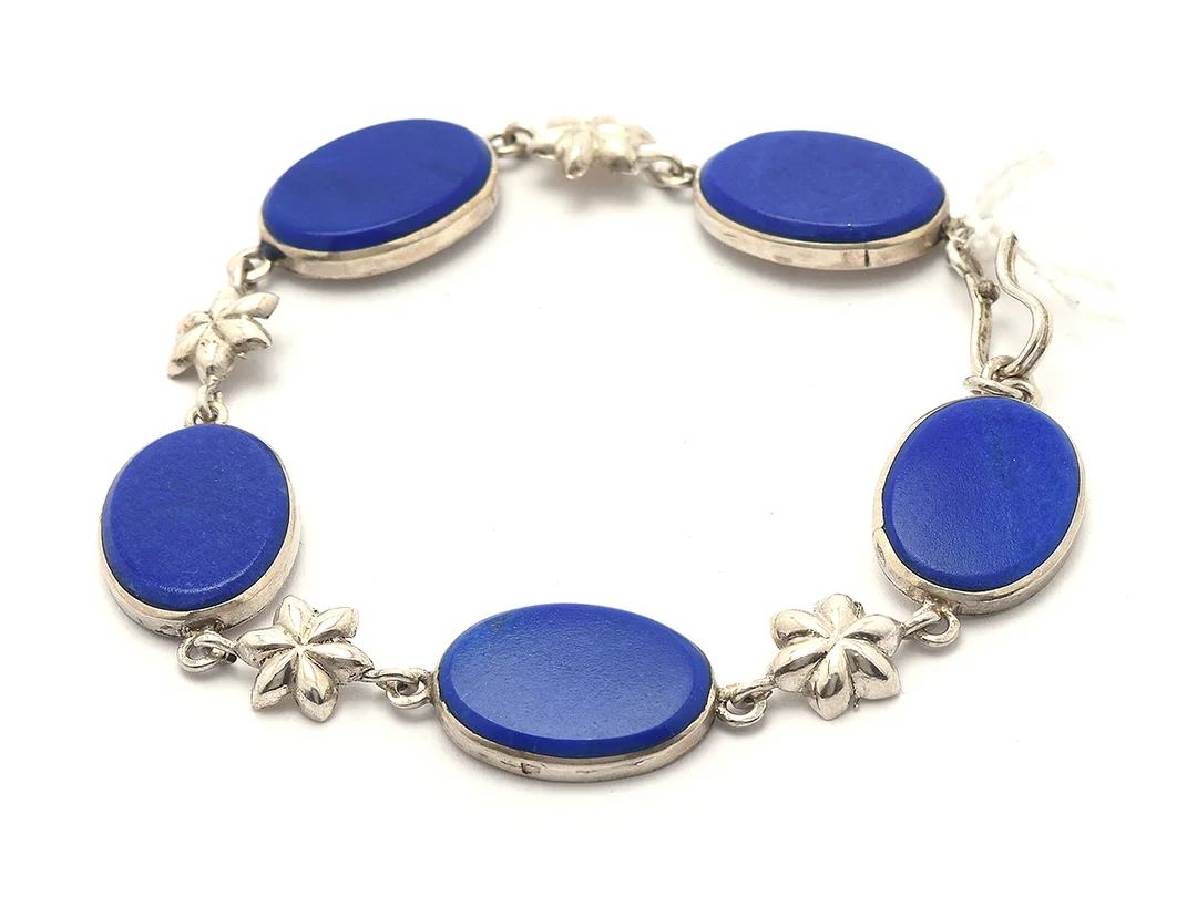 Armband i silver med ultramarin blå stenar 10,3g 18cm — Smycken/Armband — Kaplans