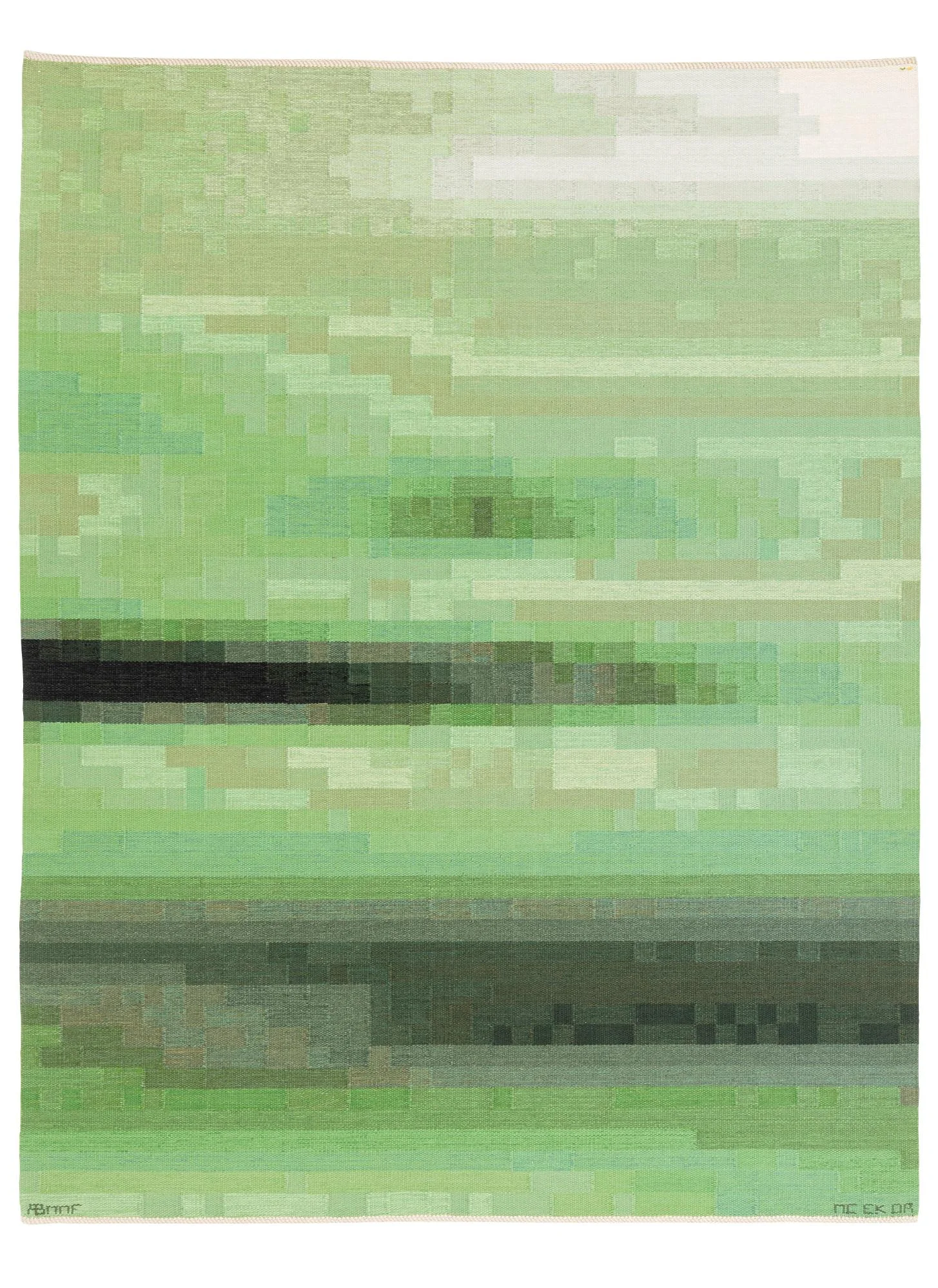 Claesson Koivisto Rune, matta, "Bredband, gräsgrön", rölakan, ca 273 x 214 cm, signerad AB MMF MC EK OR. — Bukowskis