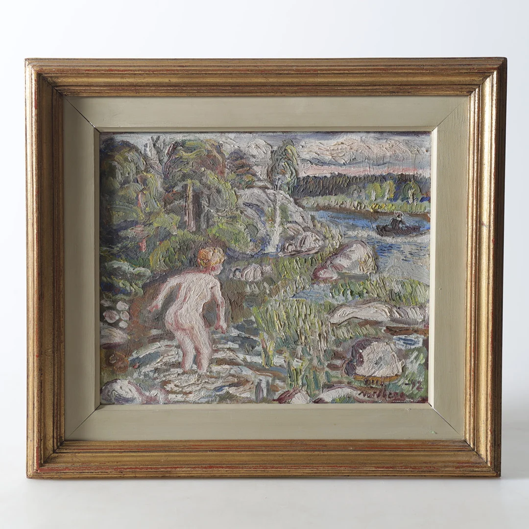 OLLE NORDBERG. Olja på pannå, signerad samt daterad -42. — Paintings — Gomér & Andersson Nyköping