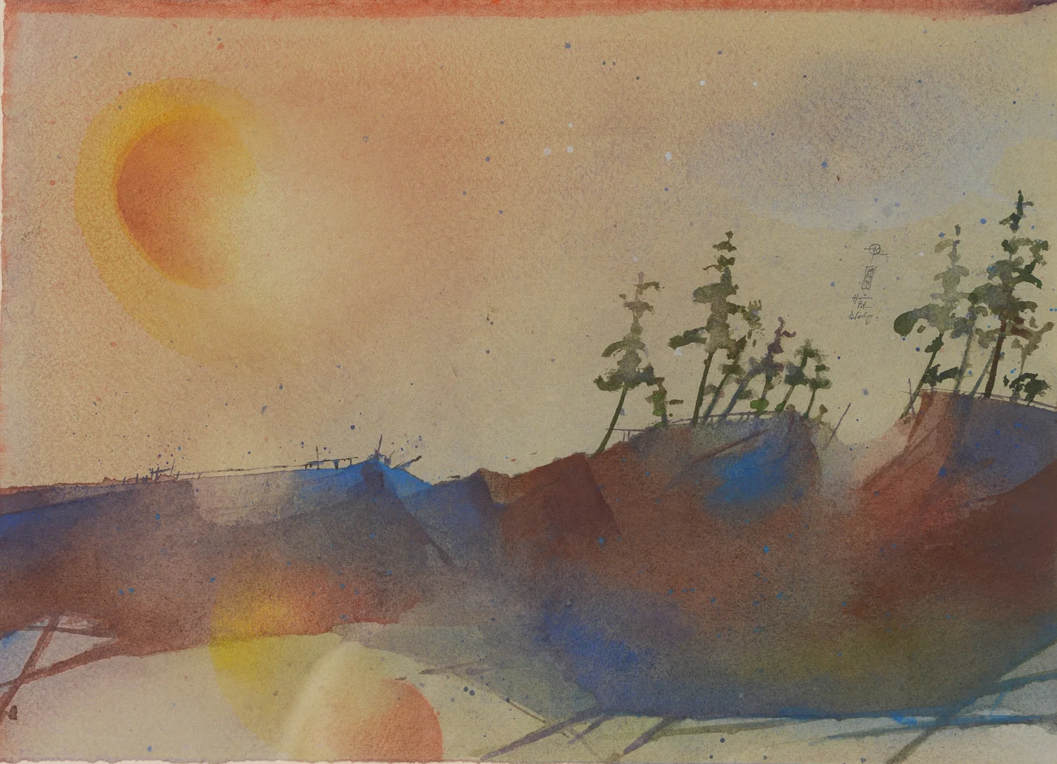 HEINER PETER NORBERG. "Novembersol", akvarell, signerad samt daterad 1991. — Paintings — Formstad Auktioner