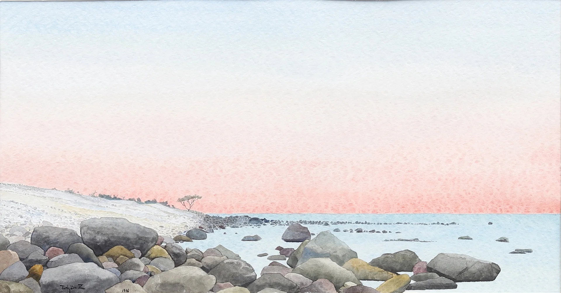 TORBJÖRN ZETTERHOLM. "Kväll vid Ölands norra udde", akvarell, signerad och daterad 1996. — Paintings — Garpenhus Auktioner