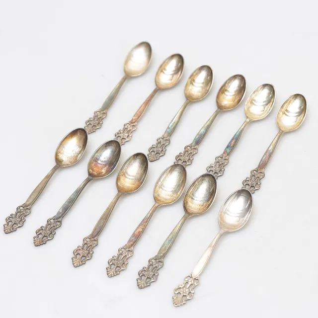 12 KAFFESKEDAR, SILVER, NORGE.