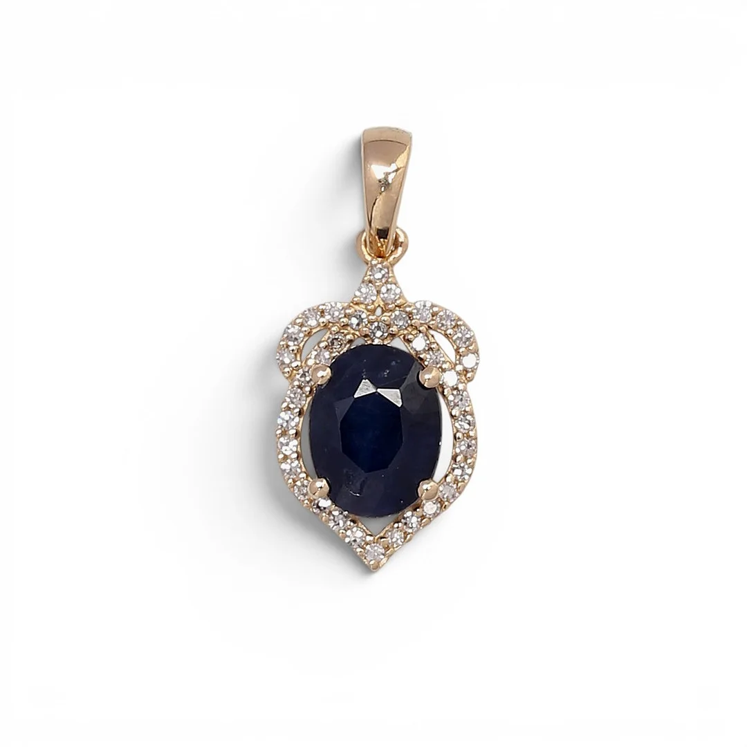 Sapphire and diamonds pendant. — Brooches & Pendants — Balclis