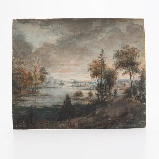 ELIAS MARTIN. AKVARELL PÅ PAPPER, FORSMARKS HERRGÅRD, OSIGNERAD, O. 1795.