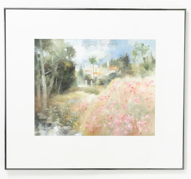 GÖRAN BILLING (FÖDD 1956). gouache. signerad.